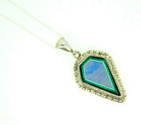 Sterling Silver Pendant Opal Inlay with Malachite and Onyx (#J5083)