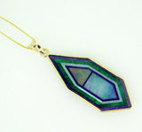 Kaufmann 14k Gold Genuine Natural Opal Intarsia Inlay Pendant (#J5084)