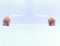 14k Rose Gold .84ct Pink Genuine Natural Tourmaline Stud Earrings (#J5143)