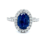 Platinum 1.97 Carat Genuine Natural Sapphire and Diamond Ring (#J5161)