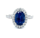 Platinum 1.97 Carat Genuine Natural Sapphire and Diamond Ring (#J5161)