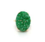 14k Yellow Gold Chinese Export Carved Jade Ring (#J5416)