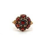 10k Yellow Gold Antique Genuine Natural Garnet Rosette Ring (#J5418)
