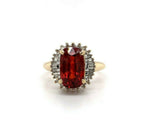 14k Gold 4.41 Carat Genuine Natural Spessartine Garnet and Diamond Ring (#J5419)