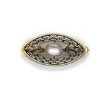 14k Yellow Gold Victorian Genuine Natura Moonstone Pin w/Applied Leaves (#J5472)