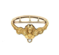 14k Yellow Gold Art Nouveau Figural Woman Buckle (#J5479)