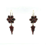 Genuine Natural Bohemian Garnet Dangle Drop Earrings (#J5490)