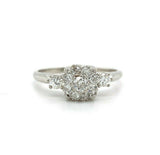 Platinum 1 Carat Total Weight Genuine Natural Diamond Rosette Ring (#J5495)