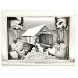 Handwrought Sterling Covered Bridge Pin by Dodson (#J5513)
