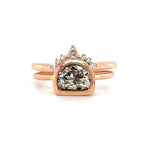 14k Rose Gold 1.11ct Half Moon Genuine Natural Diamond Wedding Set (#J5515)