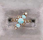 10k Yellow Gold Victorian Opal and Seed Pearl Ring (#J5516)