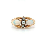 10k Yellow Gold Victorian Opal and Seed Pearl Ring (#J5517)