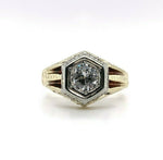 14k Yellow Gold Art Deco .66ct Genuine Natural Diamond Men's Ring (#J5519)