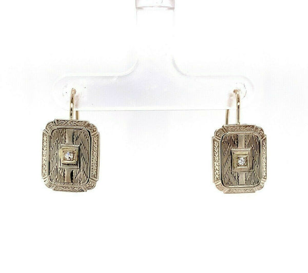 14k White Gold General Natural Diamond Earrings (#J5525)