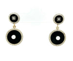 14k and Platinum Black Onyx Art Deco Earrings (#J5528)
