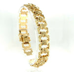14k Yellow Gold Wide Fancy Link Bracelet (#J5532)
