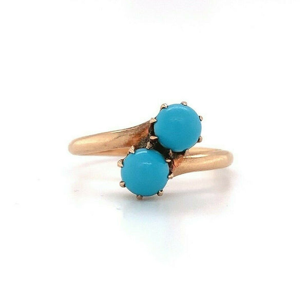 10k Yellow Gold Victorian Turquoise Ring (#J5558)