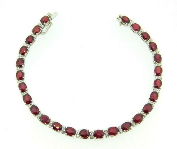 14k Gold Bracelet with 12.5ct Genuine Natural Rubies and .5ct Diamonds (#J623)