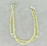 14k White Gold Genuine Natural Opal and Diamond Bracelet (#J677)
