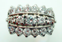 14k White Gold Wide Genuine Natural Diamond Band Ring 1.66 Carats (#J806)