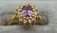 14K Gold 1.07ct Purple Genuine Natural Sapphire Ring with Diamonds (#J1572)