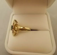 Radiant 14k Gold Oval Genuine Natural Sapphire Ring with Diamonds (#J543)