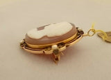 Victorian Agate Hard Stone Cameo Pin with Pearls (#J332)