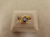 14K Gold Large 1.92ct Oval Genuine Natural Sapphire Ring with Diamonds (#J547)