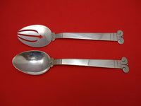 Aztec by Hector Aguilar Mexican Sterling Salad Serving Set 2pc 10"