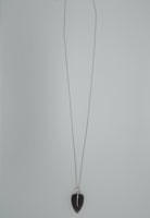 14K White Gold Genuine Natural Smoky Quartz Pendant with Diamonds (#J674)