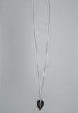 14K White Gold Genuine Natural Smoky Quartz Pendant with Diamonds (#J674)