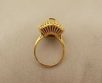 14K Gold Ballerina 1.04ct Genuine Natural Ruby Ring with Diamonds (#J576)