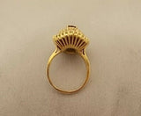 14K Gold Ballerina 1.04ct Genuine Natural Ruby Ring with Diamonds (#J576)