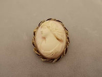 10K Gold Angel Skin Cameo Pin Or Pendant with Pearls (#J337)