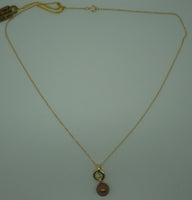14K Gold Chocolate Pearl Pendant (#J1669)