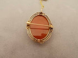 Victorian Agate Hard Stone Cameo Pin with Pearls (#J332)