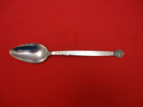 Arts and Crafts by Unknown Sterling Silver Platter Spoon Hand Hammered w/Shell