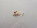 14K Gold Dangle Earrings with 1.71ct Pink Genuine Natural Tourmalines (#J711)