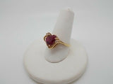 14K Gold Raspberry Pear Shaped Genuine Natural Tourmaline Ring (#J215)