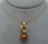 14K Gold Chocolate Pearl Pendant (#J1669)