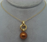 14K Gold Chocolate Pearl Pendant (#J1669)