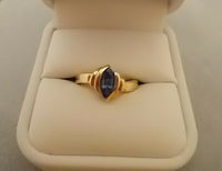 14K Gold Marquise .89ct Genuine Natural Sapphire Ring (#J537)