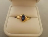 14K Gold Marquise .89ct Genuine Natural Sapphire Ring (#J537)