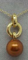 14K Gold Chocolate Pearl Pendant (#J1669)
