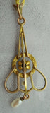 Victorian Gold Enamel Lavaliere Pendant with Genuine Natural Diamond (#J1506)