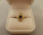 Radiant 14k Gold Oval Genuine Natural Sapphire Ring with Diamonds (#J543)
