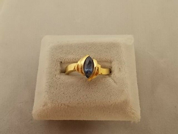 14K Gold Marquise .89ct Genuine Natural Sapphire Ring (#J537)