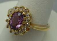14K Gold 1.07ct Purple Genuine Natural Sapphire Ring with Diamonds (#J1572)