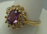 14K Gold 1.07ct Purple Genuine Natural Sapphire Ring with Diamonds (#J1572)