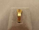 14K Gold Round Checkerboard Genuine Natural Garnet Ring with Diamonds (#J395)
